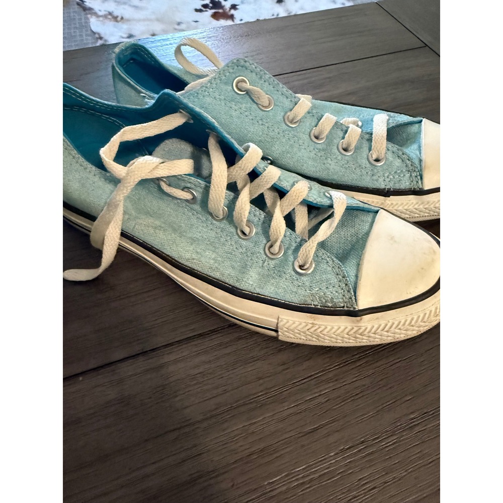 Converse All Star Low Top Blue Sneakers Canvas Shoes women's Size 8 - Picture 3 of 5